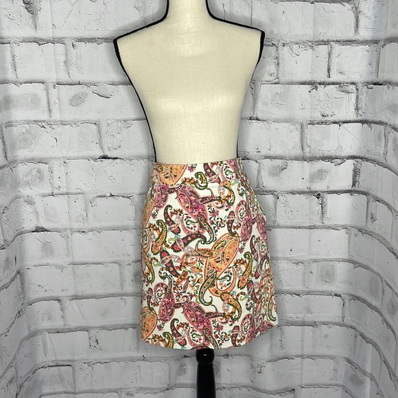 Tommy Bahama Dresses & Skirts - Tommy Bahama Skirt Cotton Paisley Print Left Side Zipper Lined Size 10